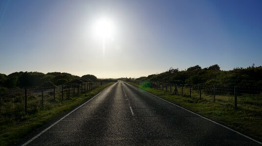 Road highway sun photo