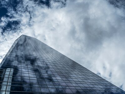 Clouds buildings glass
