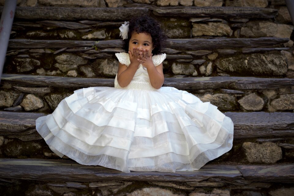 Child girl surprise