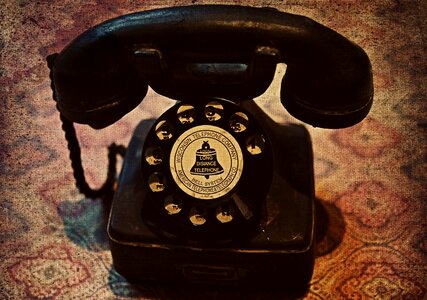 Vintage dial telephone handset photo