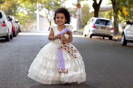 Child girl surprise