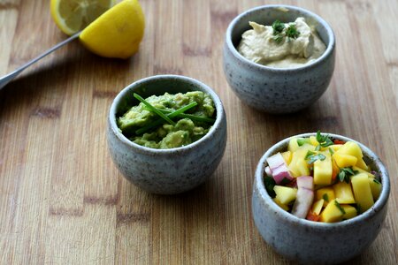 Hummus appetizers tray photo