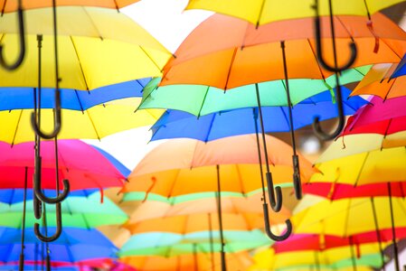 Joyful mood optimism umbrellas