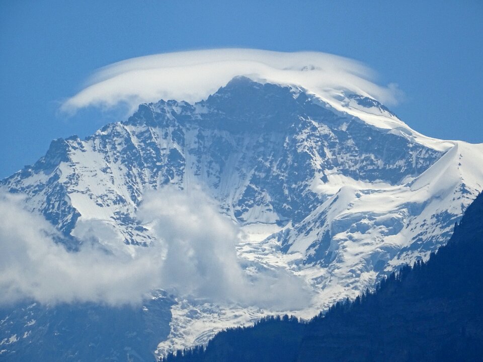Cloudy rock snow