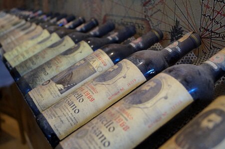 Bottles wine bottles red wine