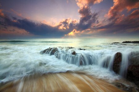 Waves flow seascape photo