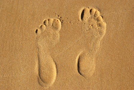 Footprints beach barefoot