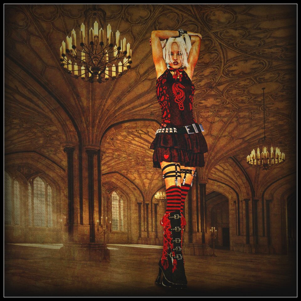 Gothic lollitta punk long hair