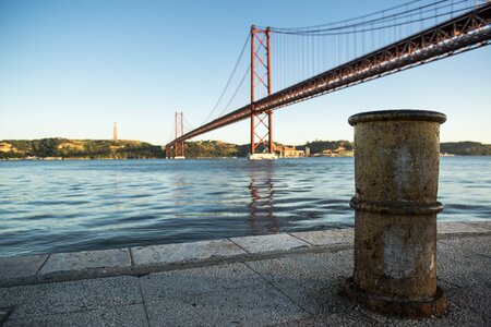 Lisbon portugal suspension bridge photo