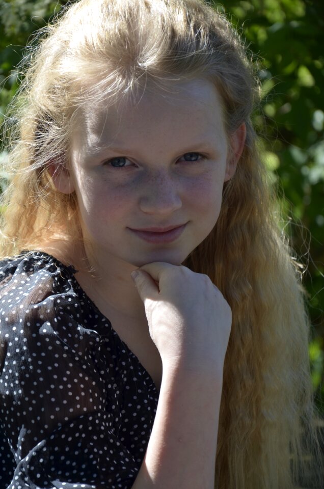 Blond portrait hair