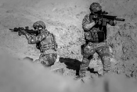 Gunshow soldier action photo