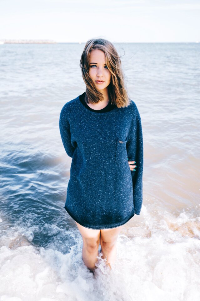 Standing wading ocean