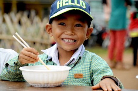 Family pass north vietnam breakfast photo