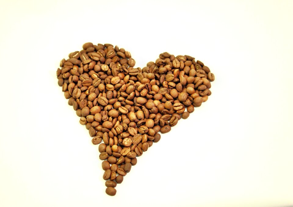 Coffee heart coffee beans