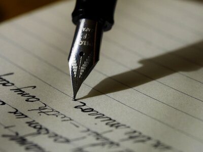 Ink scribe handwriting