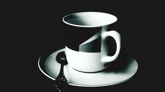Porcelain saucer gray cup photo