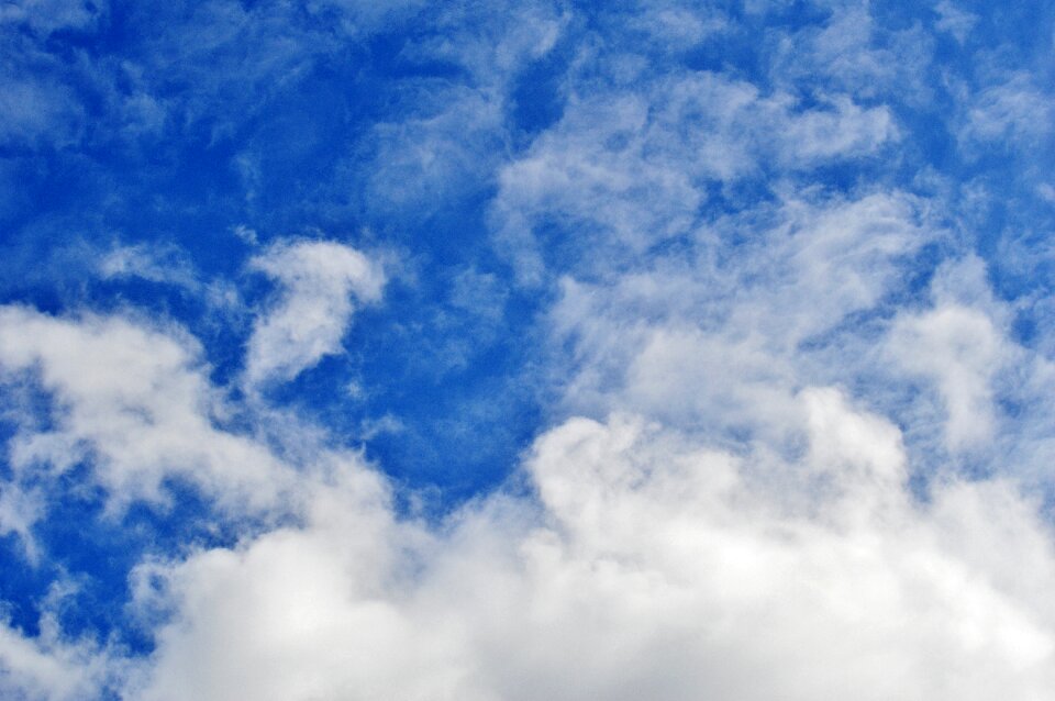 Clouded sky white blue