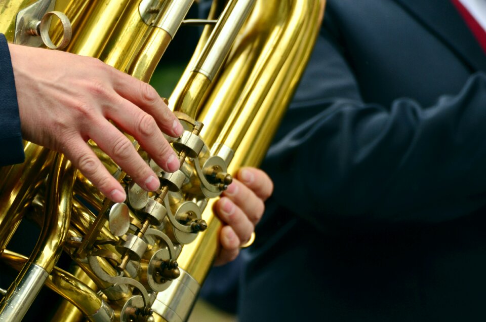 Brass band marching brass instrument