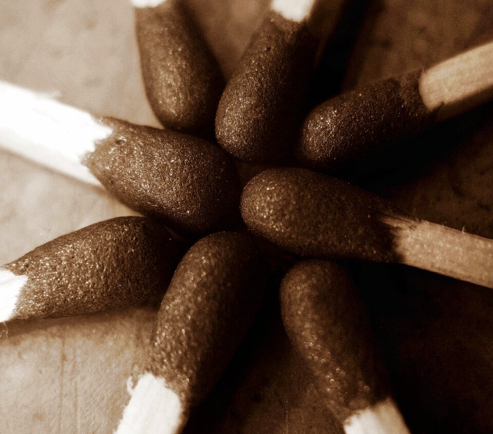 Matchbox matches sepia