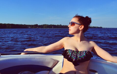 Swimwear bathing suit sunglasses photo
