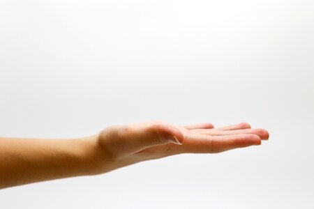 Asking offering white background