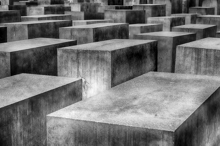 Holocaust memorial stelae concrete photo