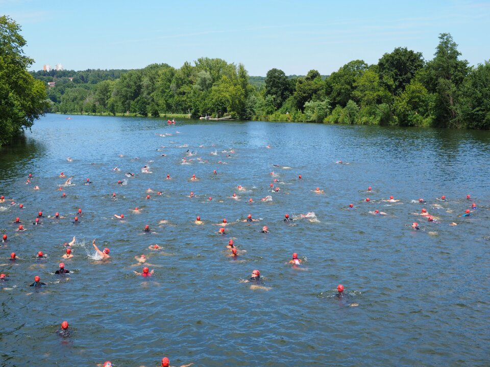 Triathlon water sports swimmer