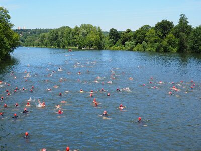 Triathlon water sports swimmer