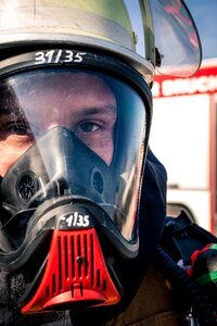 Helm mask firefighting job photo