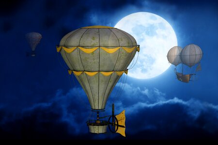 Gondola full moon mystical photo