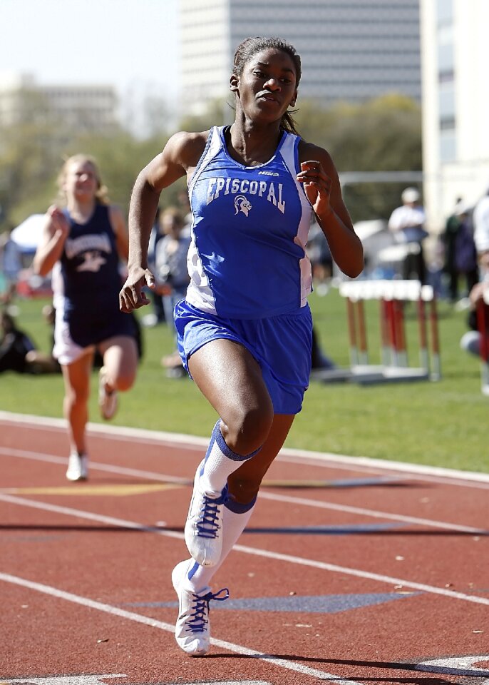 Girl athlete sprinting