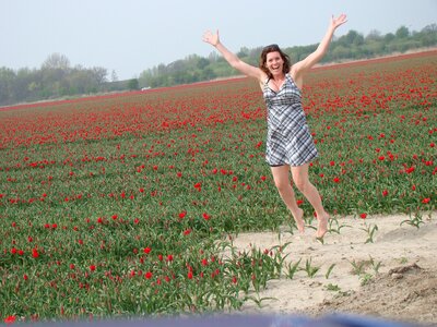 Red colorful jump