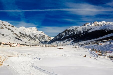 Mountains ski slope village photo