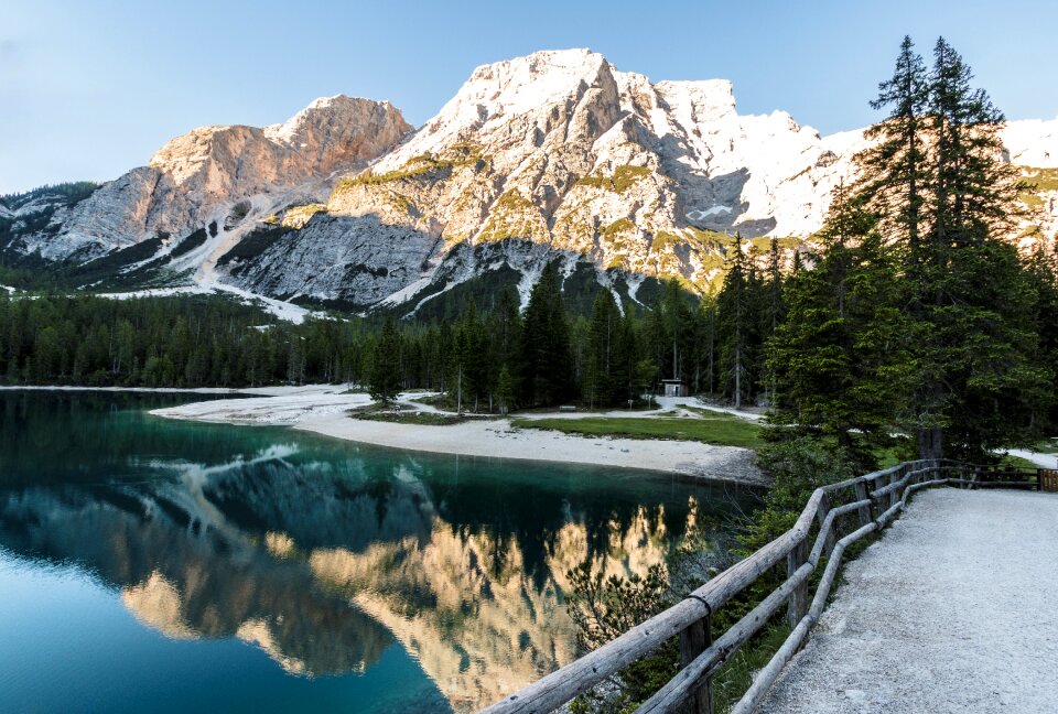 Nature park dolomites mountain lake
