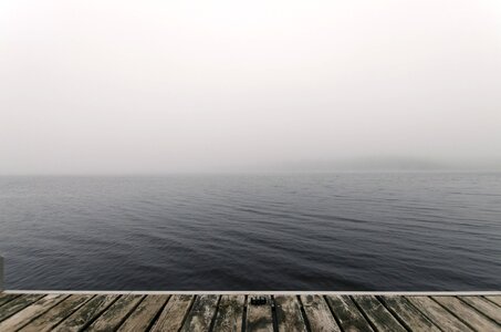 Mist ocean pier photo