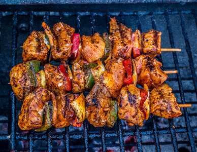 Grilled meats fire meat skewer
