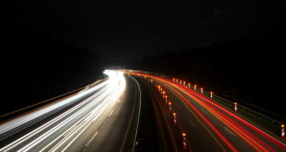 Night tracer traffic photo