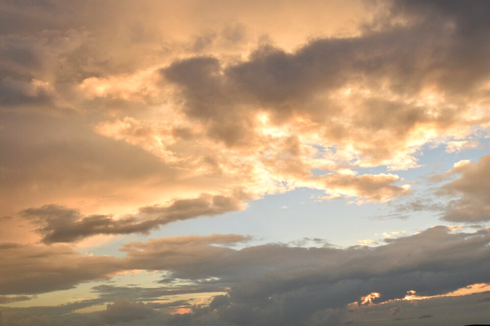 Covered sky clouds form sunset