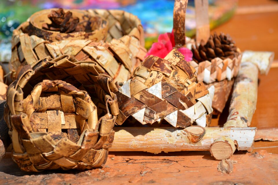 Birch bark birch bark weaving needlework