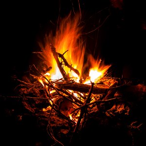 Inflammable burn wood photo