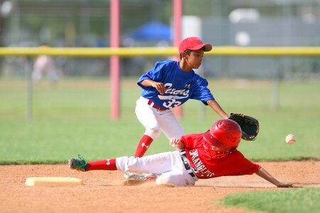 Second base play at second little league photo
