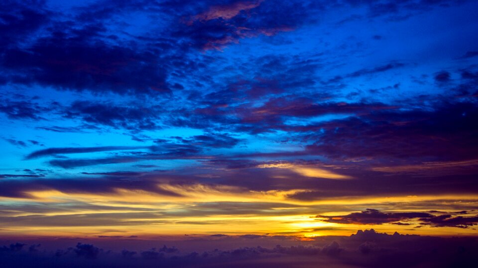 Sunset the clouds aerial
