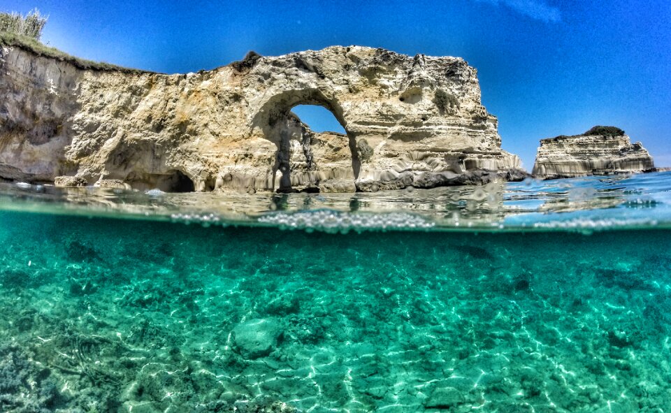 Underwater costa cave