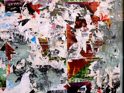 Torn paper snippets