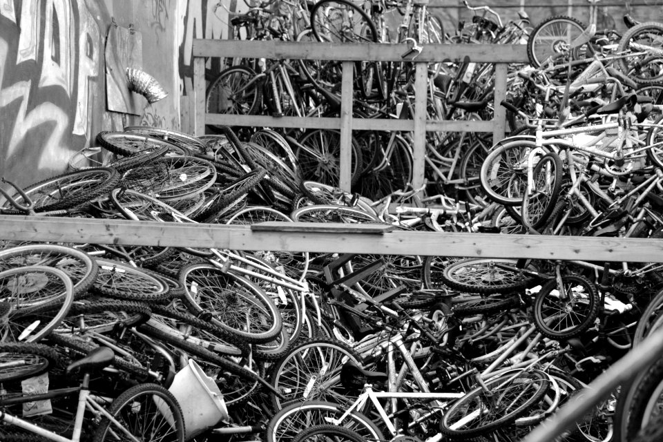 Black  white, Salvage, Bicycles
