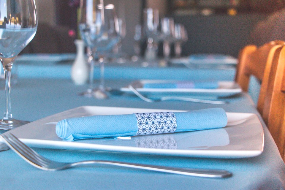 Bleu, Table napkin, Table
