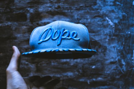 blue faded dope embroidery snapback photo