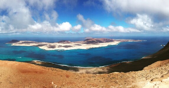 Canary islands beach horizon photo