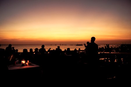 Silhouet, People, Sunset photo