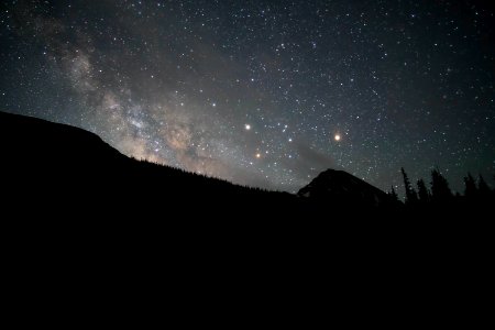 silhouette of mountain and trees
